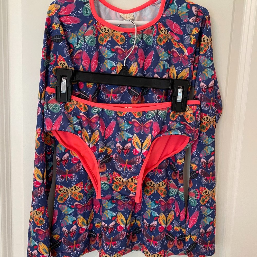 NWOT Lului Girls Swimsuit Set Size 14